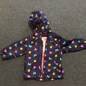 Carter's Rain Jacket with Pink, Yellow, and Teal Patterns